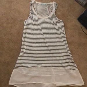 Off white dress/long shirt with black stripes
